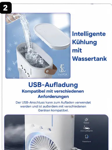 KUMTEL Wiederaufladbarer Kühlventilator mit Wassernebel