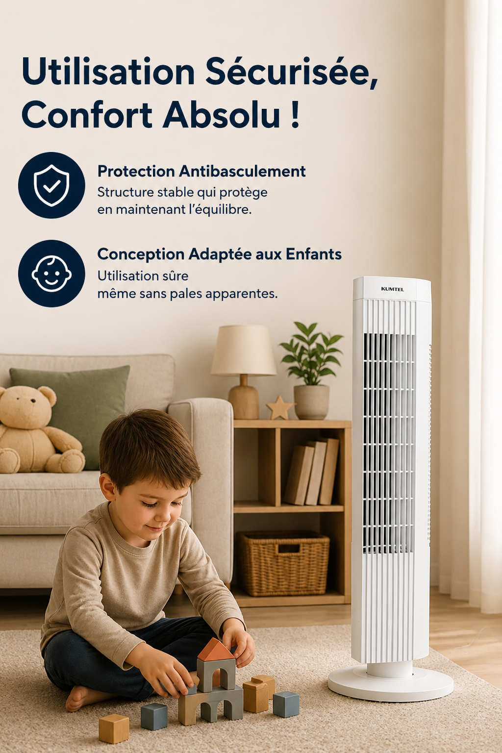 KUMTEL - Ventilateur Colonne KTF-258W – Ultimate Cooling