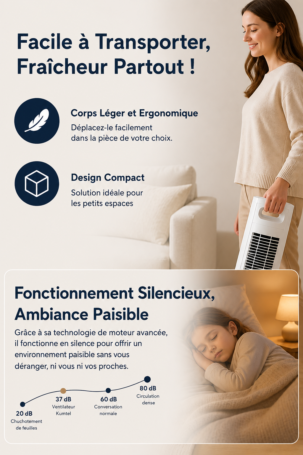 KUMTEL - Ventilateur Colonne KTF-258W – Ultimate Cooling