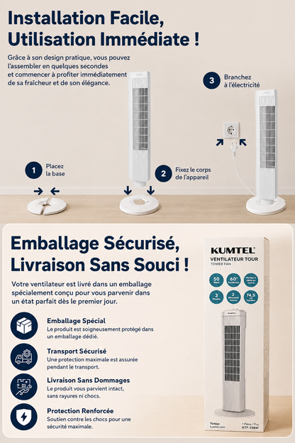 KUMTEL - Ventilateur Colonne KTF-258W – Ultimate Cooling