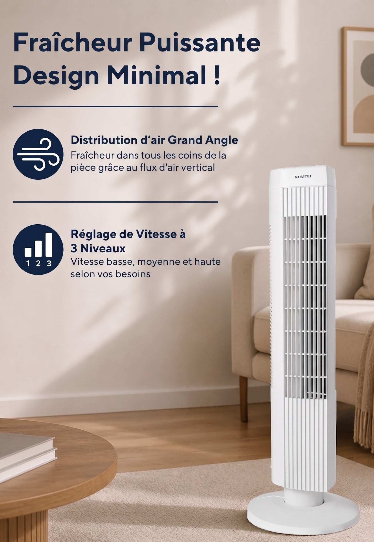 KUMTEL - Ventilateur Colonne KTF-258W – Ultimate Cooling