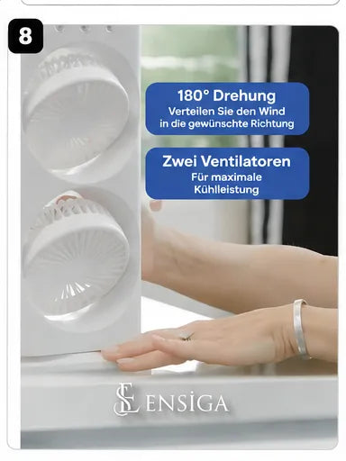 KUMTEL Wiederaufladbarer Kühlventilator mit Wassernebel