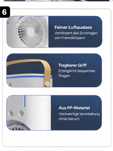 KUMTEL Wiederaufladbarer Kühlventilator mit Wassernebel
