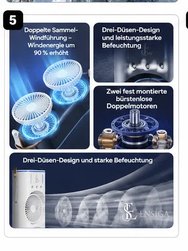 KUMTEL Wiederaufladbarer Kühlventilator mit Wassernebel