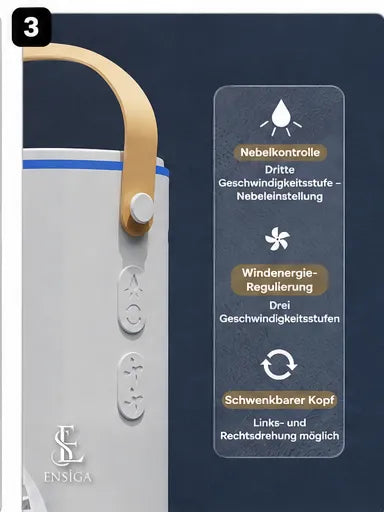 KUMTEL Wiederaufladbarer Kühlventilator mit Wassernebel